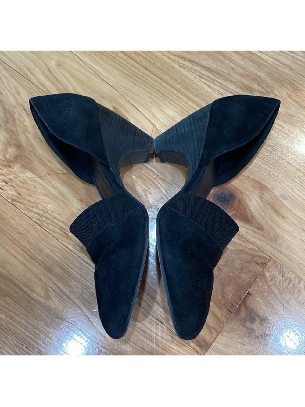 Eileen Fisher Rumi Black nubuck d'Orsay Flats Size 9 - Picture 3 of 6